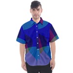 Blue Abstract 1118 - Groovy Blue And Purple Art Men s Short Sleeve Shirt