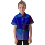 Blue Abstract 1118 - Groovy Blue And Purple Art Kids  Short Sleeve Shirt