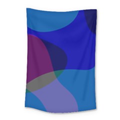 Blue Abstract 1118 - Groovy Blue And Purple Art Small Tapestry by KorokStudios