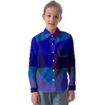 Blue Abstract 1118 - Groovy Blue And Purple Art Kids  Long Sleeve Shirt