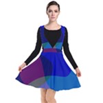 Blue Abstract 1118 - Groovy Blue And Purple Art Plunge Pinafore Dress
