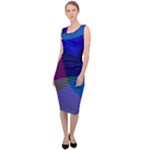 Blue Abstract 1118 - Groovy Blue And Purple Art Sleeveless Pencil Dress