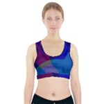Blue Abstract 1118 - Groovy Blue And Purple Art Sports Bra With Pocket