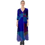 Blue Abstract 1118 - Groovy Blue And Purple Art Button Up Boho Maxi Dress