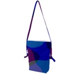 Blue Abstract 1118 - Groovy Blue And Purple Art Folding Shoulder Bag