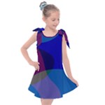 Blue Abstract 1118 - Groovy Blue And Purple Art Kids  Tie Up Tunic Dress