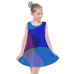 Blue Abstract 1118 - Groovy Blue And Purple Art Kids  Summer Dress