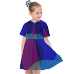 Blue Abstract 1118 - Groovy Blue And Purple Art Kids  Sailor Dress