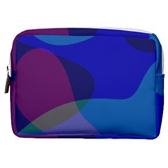 Blue Abstract 1118 - Groovy Blue And Purple Art Make Up Pouch (medium) by KorokStudios