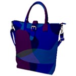 Blue Abstract 1118 - Groovy Blue And Purple Art Buckle Top Tote Bag