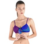Blue Abstract 1118 - Groovy Blue And Purple Art Tie Up Cut Bikini Top