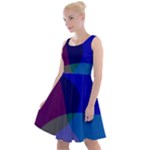 Blue Abstract 1118 - Groovy Blue And Purple Art Knee Length Skater Dress