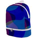 Blue Abstract 1118 - Groovy Blue And Purple Art Zip Bottom Backpack