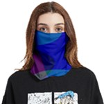 Blue Abstract 1118 - Groovy Blue And Purple Art Face Covering Bandana (Two Sides)