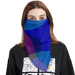 Blue Abstract 1118 - Groovy Blue And Purple Art Face Covering Bandana (Triangle)