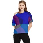 Blue Abstract 1118 - Groovy Blue And Purple Art One Shoulder Cut Out Tee