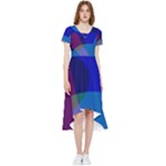 Blue Abstract 1118 - Groovy Blue And Purple Art High Low Boho Dress