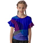 Blue Abstract 1118 - Groovy Blue And Purple Art Kids  Cut Out Flutter Sleeves