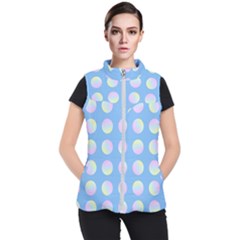 Abstract Stylish Design Pattern Blue Women s Puffer Vest by brightlightarts