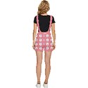 Abstract Stylish Design Pattern Red Short Overalls View4