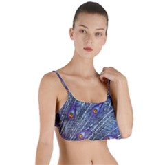 Peacock-feathers-color-plumage Blue Layered Top Bikini Top  by danenraven