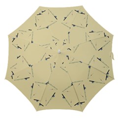 Fishing Rods Pattern Brown Straight Umbrellas by TetiBright