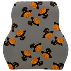 Pumpkin Heads With Hat Gray Car Seat Velour Cushion  by TetiBright