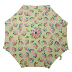 Colorful Easter Eggs Pattern Green Hook Handle Umbrellas (small) by TetiBright