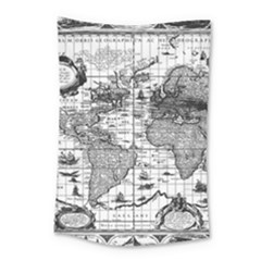Antique Mapa Mundi Revisited Small Tapestry by ConteMonfrey