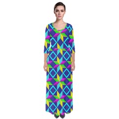 Colorful Stars Pattern                                                                       Quarter Sleeve Maxi Dress by LalyLauraFLM