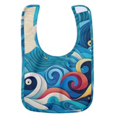 Waves Ocean Sea Abstract Whimsical (2) Baby Bib by Jancukart