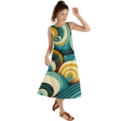 Waves Ocean Sea Abstract Whimsical (1) Summer Maxi Dress by Jancukart