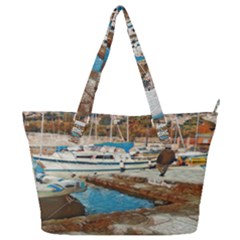 Alone On Gardasee, Italy  Full Print Shoulder Bag by ConteMonfrey