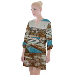 Alone On Gardasee, Italy  Open Neck Shift Dress by ConteMonfrey