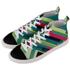Pattern Abstract Geometric Design Men s Mid-top Canvas Sneakers