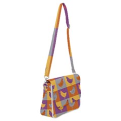 Chickens Pixel Pattern - Version 1a Shoulder Bag With Back Zipper by wagnerps