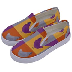 Chickens Pixel Pattern - Version 1a Kids  Canvas Slip Ons by wagnerps