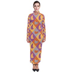 Chickens Pixel Pattern - Version 1b Turtleneck Maxi Dress by wagnerps