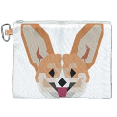 Cardigan Corgi Face Canvas Cosmetic Bag (xxl) by wagnerps