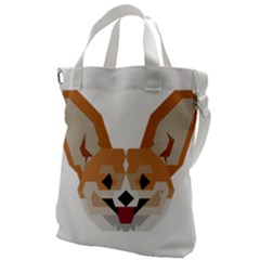 Cardigan Corgi Face Canvas Messenger Bag by wagnerps