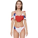 Banskobystricky Flag Ruffle Edge Tie Up Bikini Set	