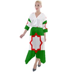 Andalusia Flag Quarter Sleeve Wrap Front Maxi Dress by tony4urban