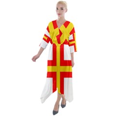 Guernsey Quarter Sleeve Wrap Front Maxi Dress by tony4urban