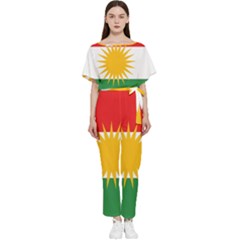 Kurdistan Flag Batwing Lightweight Chiffon Jumpsuit by tony4urban