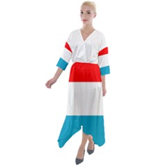 Luxembourg Quarter Sleeve Wrap Front Maxi Dress by tony4urban