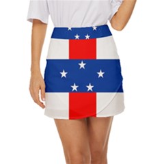 Netherlands Antilles Mini Front Wrap Skirt by tony4urban