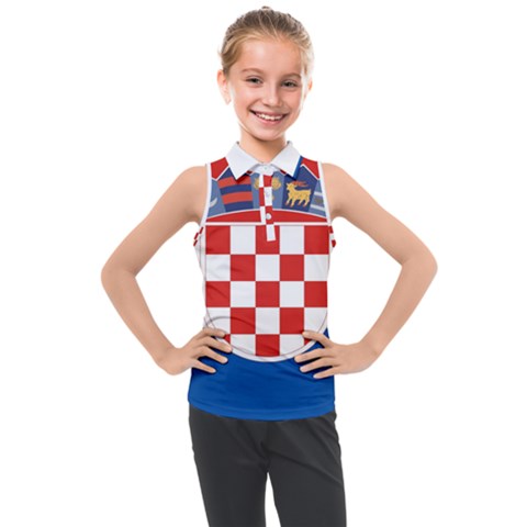 Croatia Kids  Sleeveless Polo Tee by tony4urban