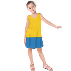 Opolskie Flag Kids  Sleeveless Dress by tony4urban
