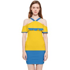 Opolskie Flag Shoulder Frill Bodycon Summer Dress by tony4urban