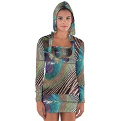 Peacock Long Sleeve Hooded T-shirt by StarvingArtisan